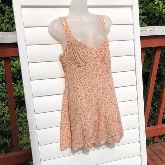 NWT La Hearts Vibrant Yellow and Pink Mini Dress - Picture 7 of 11